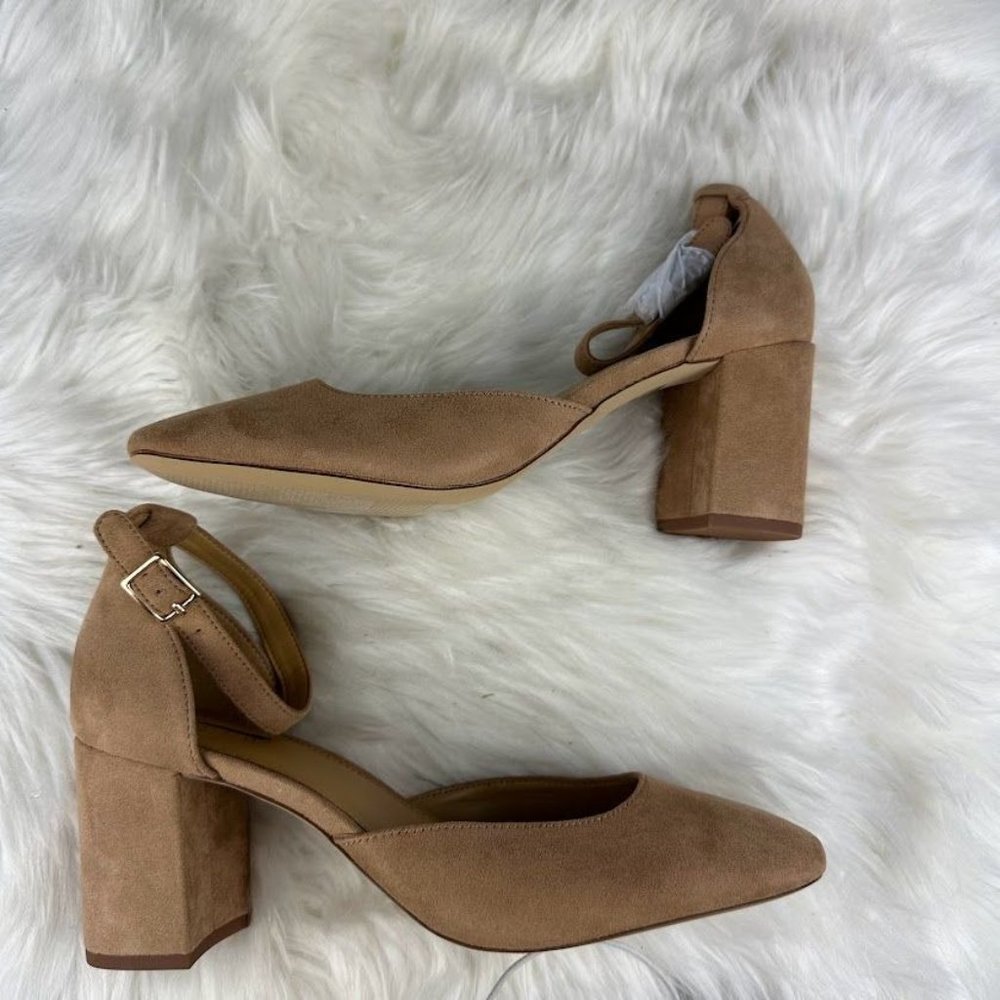 J. Crew Factory Beige Ankle Strap Heels - Picture 3 of 6